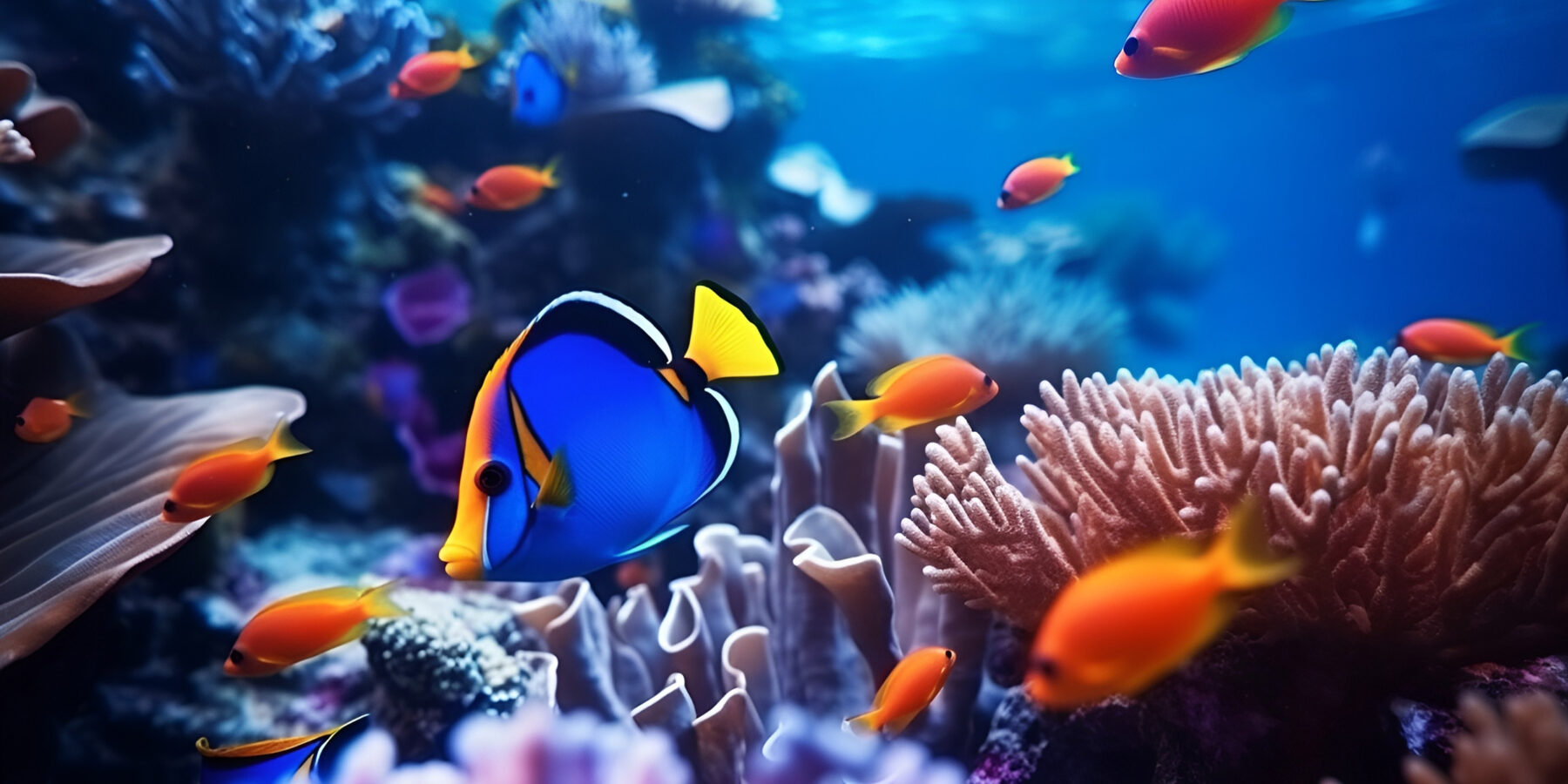 Tropical,Sea,Underwater,Fishes,On,Coral,Reef.,Aquarium,Oceanarium,Wildlife